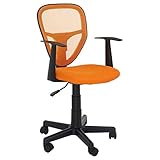 CARO-Möbel Schreibtischstuhl Studio Kinderdrehstuhl Bürostuhl Drehstuhl in orange mit Armlehnen, höhenverstellbar