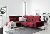 ALTDECOR Ecksofa Links, Polstercouch in L-Form Links angeordnet, rückenecht gepolstert, ideal als Gästebett, 275x200x98 cm Rot