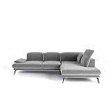 Siblo Ecksofa Deli Plus Kollektion - Große Couch L Form 5 Personen für Wohnzimmer - Elegante Polstersofa - L-Sofa Eckcouch - Sofa 5-Sitzer - 293x197x83 cm - Grau - Rechte Ecke