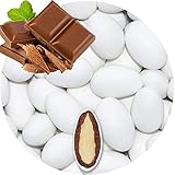EinsSein 1kg Schokomandeln Milchschoko weiss matt Hochzeitsmandeln Mandeln Hochzeit Taufmandeln Gastgeschenke Zuckermandeln Bonboniere Confetti Badem sekeri Gastgeschenk Zucker Candy Bar Süssigkeiten