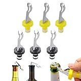 stillwen 6 Stück Flaschenverschlüsse mit Hebel, Flaschenverschluss Universal, Versiegelt Weinverschlüsse, Weinverschluss Silikon, Wiederverwendbare Verschluesse für Wein, Champagner und Bier