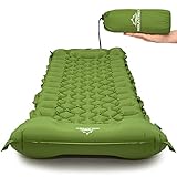 MOUNTREX Isomatte - Outdoor, Camping Luftmatratze - Ultraleicht & Kleines Packmaß (700g) - Aufblasbare Matratze, Schlafmatte mit Fußpumpe - Faltbar & Koppelbar (Grün)