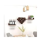 Weinregal aus Holz, mehrlagig, Weinglas, Flaschen-Display, Regal, Heimbüro, Bar, einfache Dekoration, J112 Eiche