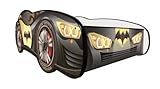 Topbeds Kinderbett Auto 140 x 70 cm Racing Car Hero - Batcar - Autobett, Kinder Bett - Holzbett Baby Kinder - Kinderbett Junge - Bett für Kleinkinder