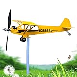 GIMOCOOL Flugzeug-Windspiel, Wetterfahne für Garten-Windspiel, zartes und schönes Metall-Windrad im Freien, klassisches Flugzeug