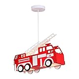 Globo Feuerwehr Auto Hänge Leuchte rot Pendel Lampe Kinder Spiel Zimmer Beleuchtung 15726