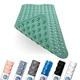 Toniamo Badewannenmatte 100x40cm | Antirutschmatte extra lang in Premium-Qualität | Badewanneneinlage antibakteriell & maschinenfest | Badematte rutschfest | Rutschmatte Badewanne (grün)