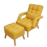 GARAJONAY Sofa Lazy Stuhl,Relaxsessel mit Liegefunktion Bequemer Klappstuhl,Schreibtisch Stuhl Unterhaltung und Freizeit Sofa Sessel(Color:Gelb)