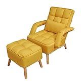 GARAJONAY Sofa Lazy Stuhl,Relaxsessel mit Liegefunktion Bequemer Klappstuhl,Schreibtisch Stuhl Unterhaltung und Freizeit Sofa Sessel(Color:Gelb)