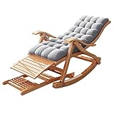 Lanmmraifc Extra groß Sonnenliege Liegestuhl Klappbar Mit Auflage, Schaukelstuhl zum Relaxen Liegestuhl Gartenliege für Patio Strand Pool Garten (Size : #1)