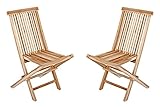 SAM 2er Set Balkonstuhl Menorca, Teakholz massiv, zusammenklappbarer Gartenstuhl, Klappstuhl für Balkon, Garten & Terrasse