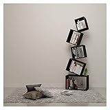 Bücherregale 5 Tier Geometrisches Bücherregal Kreativität Stacked-Platz Bücherregal Bücherregal Home Office Abstellflächen Anzeigen-Regal Moderne Organizer Bücherregale Standregal ( Color : Schwarz )