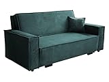 Mirjan24 Sofa Viva Star Cord IV mit Schlaffunktion, 4 Sitzer Polstersofa mit Bettkasten inkl. Kissen, Schlafsofa, Bettsofa, Sofagarnitur, Farbauswahl, Wohnlandschaft (Poso 125)