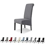 Lydevo Stuhlhussen XL 6er Set Stretch Stuhlhussen Schwingstühle XL für Esszimmerstühle Spandex Universal-Stuhlbezug Large Dining Chair Schonbezüge für Stuhl Esszimmer Hotel Bankett,Diagonal#Grau