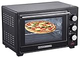 STEInBORG Mini Backofen 25 Liter | Pizza-Ofen | 3in1 Backofen | Minibackofen | Miniofen | Krümelblech | Ober-/Unterhitze | Konvektion | 60 minTimer | 1.600 Watt