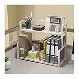 MACIUM Bücherregal Hohes Bücherregal Tischlagerregal Desktop-Lagerregal Display Bücherregal Bücherlagerregal Organizer für Büroregale (Color : A, Size : L50 x W22 x H42 cm)