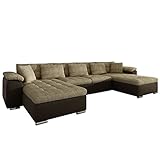 Mirjan24 Ecksofa Wicenza, Design Big Sofa Eckcouch Couch, mit Schlaffunktion Bettfunktion, Wohnlandschaft, U-Form, Große Farbauswahl (Soft 066 + Lawa 02)