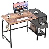 HOMIDEC Schreibtisch, Computertisch PC Tisch mit Schubladen und Kopfhörer Halter, Bürotisch Schreibtisch Holz Officetisch fürs Büro, Wohnzimmer, Home, Office,100x75x50cm