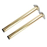 Möbeltischbeine Aluminiumlegierung, verstellbare Stützfüße, for Esstische, Mesa, Schränke, 0-30 mm verstellbar, mit Schrauben und Schraubendreher, Gold, 2er-Set lianshanwang ( Color : Gold , Size : 70