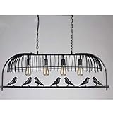 SXDHOCDZ Vintage-Kronleuchter aus Schmiedeeisen, kreatives Vogelkäfig-Kerzenständer-Design für die Beleuchtung von Arbeitszimmern, Cafés und Bars