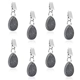 ZIOYA 8 Stück Tischdeckenbeschwerer mit Clips Tischdeckenbeschwerer für Draußen Tischdecke Klammern Naturstein für Familie Party Camping Hochzeit Garten Picknick (Weiss)