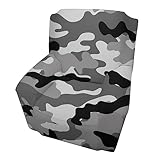 ASDTEHCY Sofabezug, Grau Camouflage Sofa Schonbezug, Single Person Fit Stretch Protector für Sofa