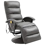 KOIECETA TV Massagesessel mit Wärmefunktion Massage Elektrisch Fernsehsessel Relaxsessel Sessel Relaxliege Liegesessel Ruhesessel Kunstleder (Grau)