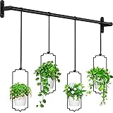 Bomclap Hängende Blumentopf, 4er Set Hängende Pflanzgefäße mit Melamin Blumentopf für Innen Außen Garten Balkon, Moderner Wand- und Deckenpflanzer