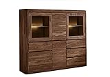 MASSIVMOEBEL24.DE Highboard Sheesham 166x40x145 Smoked Cherry gebeizt Toronto #104