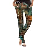 Qixiu Sommerhose Damen Jogginghose Damen Sommer-Haremshose, Schlupfhose, Boho-Strandhose, leichte, lässige, lockere Hose mit Taschen Elegante Hose Damen Kariert Einfarbig 7/8 Strandhosen