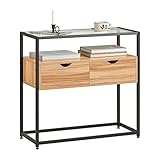 SoBuy FSB54-N Konsolentisch schmal Flurtisch Sideboard Beistelltisch Sofatisch Dekotisch Natur BHT ca: 81x78x35cm