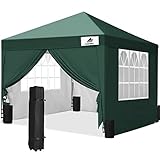 Finfree Faltpavillon 3x3m mit 4 Seitenteilen Wasserdicht Pop up Pavillon mit 4 Sandsäcken Gartenpavillon Bierzelt Partyzelt Winterfest für Festival