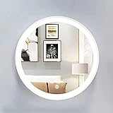 Spiegel Runder Wandspiegel Badezimmerspiegel Schminkspiegel Toilettenspiegel Schlafzimmer Dekorativer Wandspiegel Flurspiegel Wanddekoration Badezimmerspiegel, LED Runder Badezimmerspiegel (Weiß 40x4