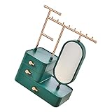 minkissy Box Kosmetik-Aufbewahrungsbox Ohrring-Schmuckschatulle Make-Up-Behälter Schubladen-Organizer Für Make-Up Halsketten-Halter Schmuck-Display-Turm Schmuckhalter