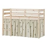 Hoppekids ECO Comfort Hochbett | Modell 2022 - Hans Christian Andersen Edition | Natur 70x160 mit Lattenrost und Grüner Ole Lukoie-Vorhang