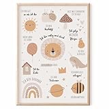 MeinBaby123® Affirmationsbilder | DIN A2 Poster | Bilder Kinderzimmer | Kinderzimmer Poster | Deko Bilder Kinderzimmer | Babyzimmer Deko | Wandposter Premium (Affirmations Poster V1)