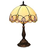 GAUUA Tiffany Tulpe Lampe, Bunte Kirchenglaslampe, orange gebackene Gebogene Lesetischleuchte für Nachttisch Wohnzimmer Kommode Home Office, dekorieren Geschenk für Eltern