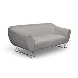 Siblo Sofa Vanessa 2 Kollektion - Modern Sofa mit Armlehnen - Elegante Couch - Wohnzimmer Möbel - Komfortables Polstersofa - Sofa 2-Sitzer - 198x100x85 cm - Hellgrau