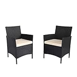 Ambientehome 2er Set Polyrattan schwarz Sessel