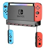 SOKUSIN Wandhalterung Kompatibel mit Switch & Switch OLED - Platzsparende Halterung mit Joy-Con Haken und 6 Spielkartenfächern, Ablagefläche Geeignet für Wohnzimmer und Schlafzimmer(Schwarz)