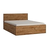 Lomadox Bett Doppelbett 140 cm mit aufklappbarem Lattenrost in Eiche Nb., B/H/T ca. 146,6/85,3/206,2 cm