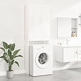 MATTUI Möbelschrank Waschmaschinenschrank Hochglanz weiß 64x25,5x190 cm