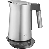WMF Kineo Wasserkocher mit Temperatureinstellung 1,6l, Kalkfilter, 3 W, Live-Temperaturanzeige, elektrischer Wasserkocher edelstahl matt