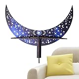 QARIDO Holz-Mond-Wandregal - Schwimmendes Holzregal,Tragbares halbmondförmiges Wandregal für kleine Pflanzen, ätherisches Öl, Kristallsteine, Wohnzimmer, Schlafsaal, Schlafzimmer-Wanddekoration