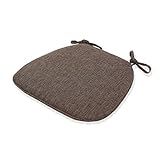 rutschfeste Sitzkissen Waschbare, Stuhlkissen aus Baumwolle und Leinen Weiche, Küche Esszimmerstuhlauflagen mit Krawatten Bürowagen Sitzauflagen 17 x 16 x 2.3 Zoll