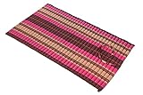 Rollbare Matte mit Kapok-Füllung, ca. 200 x 100 cm, fest. Thai-Design (pink-rot)