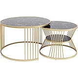 Kare Couchtisch Roma (2/Set) Couch-& Sofatische, Metall, Gold, 50x80x80cm