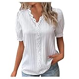 Damen Blusen & Hemden,Damen Weiße Baumwollbluse Schwarze Tunika Frauen Blusen Damen Tops Größe 14 UK Damen Blusen Größe 12, weiß, Large