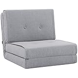 HOMCOM Bodensofa klappbar Schlafsessel Bodenstuhl 5-stuhfig verstellbar Klappsessel Schlafsofa Sofabett Einzelsofa Grau 61 x 73 x 58 cm