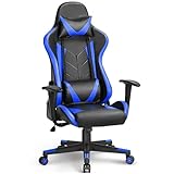 SDFGH Gaming-Stuhl, verstellbar, hohe Rückenlehne, Kunstleder, Drehstuhl